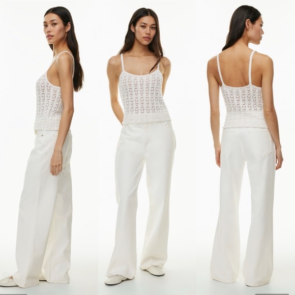 Wilfred Tops - Aritzia Wilfred Gemma Top in Light Birch Small 100% cotton yarn knit tank